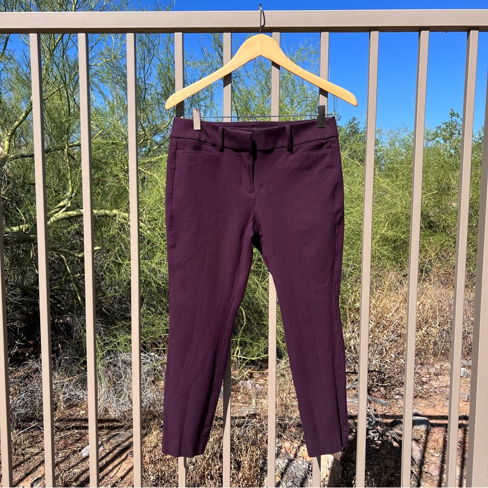 ⬇️💲LOFT Women’s Skinny Petite Pants Size 6P Color Plum